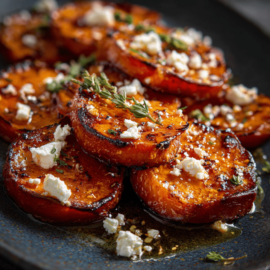 Roasted Sweet Potato Rounds with Honey & Feta