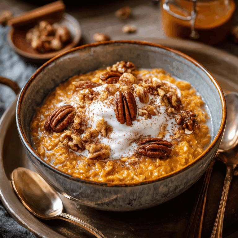 Warm Spiced Pumpkin Oatmeal
