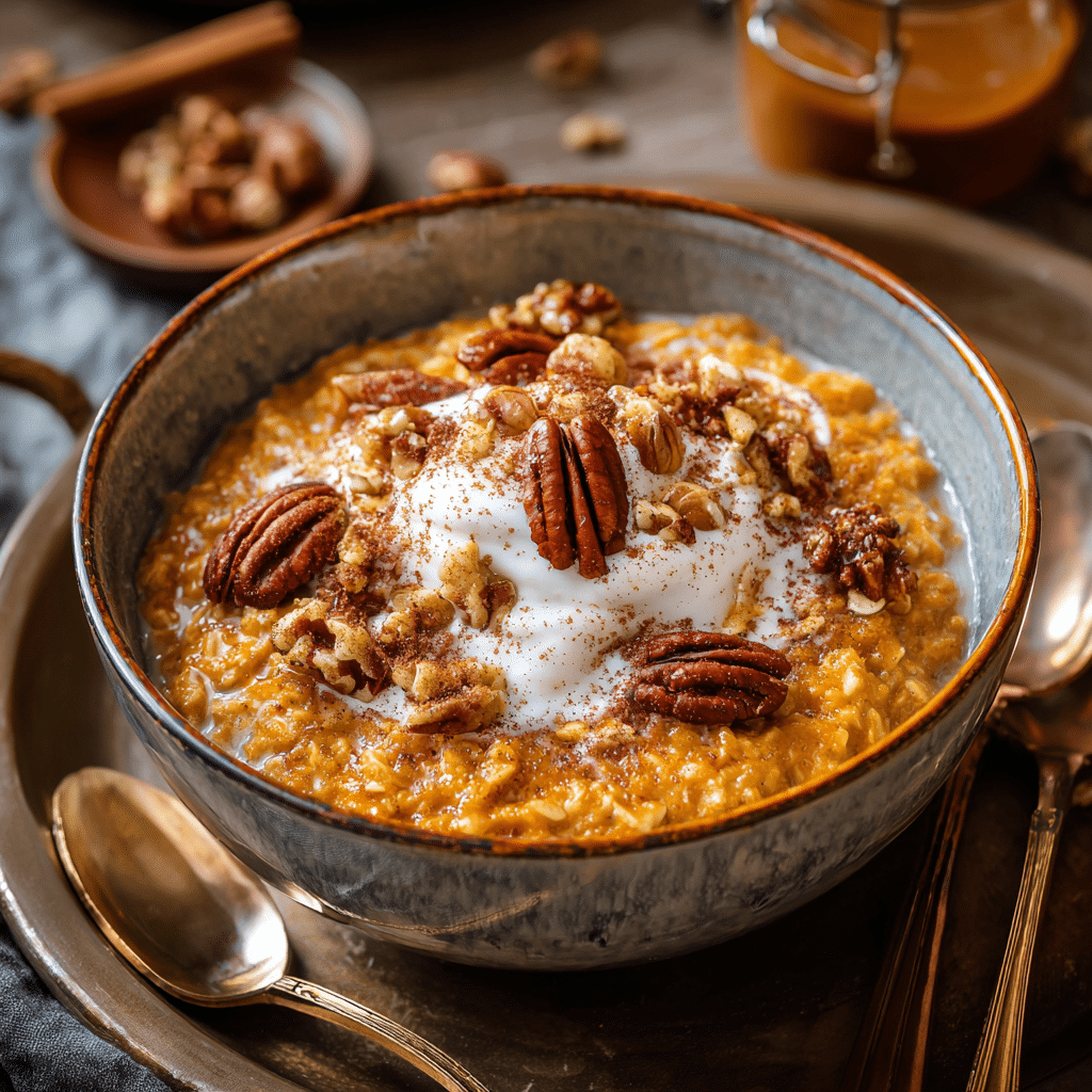 Warm Spiced Pumpkin Oatmeal